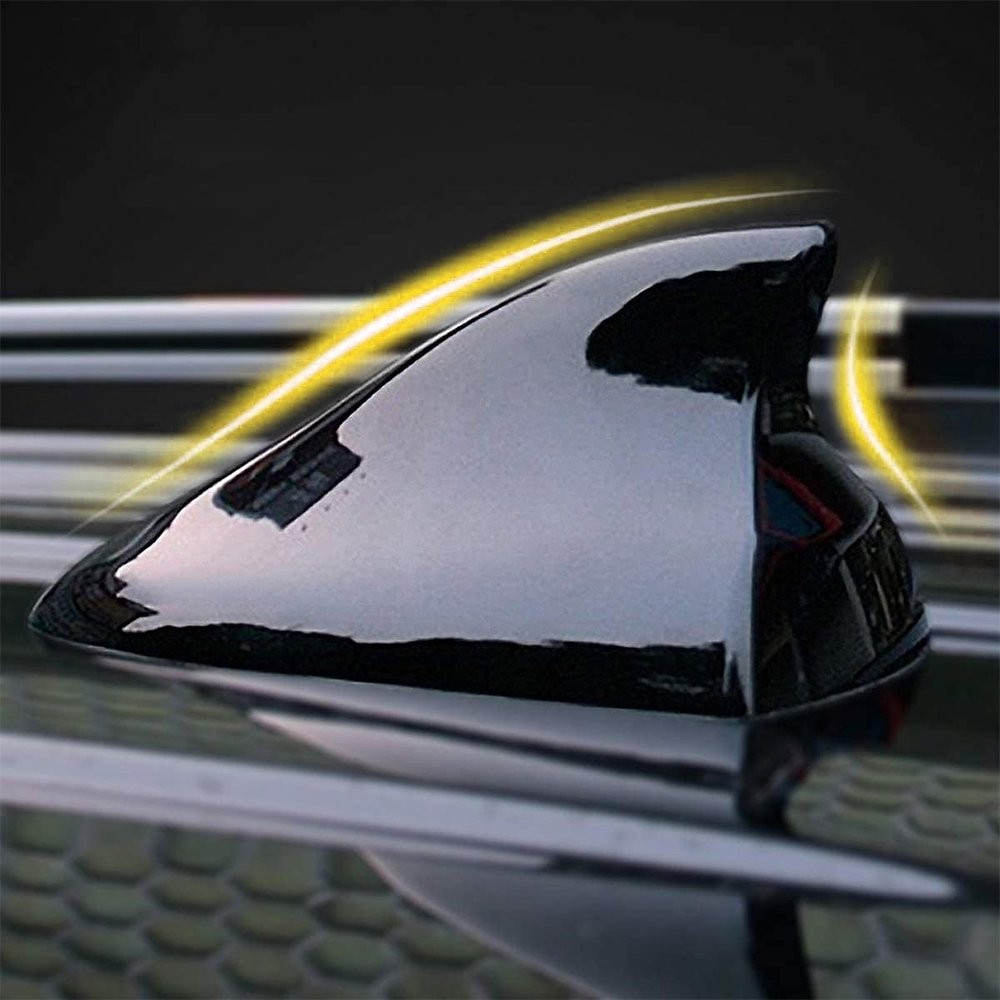1-10 Universal Shark Fin Antenna Car Signal Radio AM/FM Aerial Gloss Black Cover