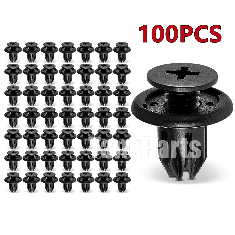 100X 10mm Nylon Bumper Retainer Clips Screw-Type for Honda Mini Cooper Acura TL