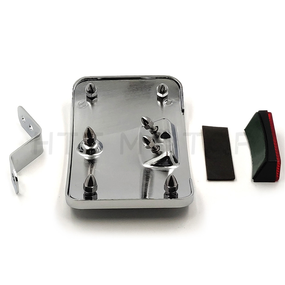 Laydown Curved License Plate Bracket For Harley Softail FLSTSC/Deluxe FLSTN Chro