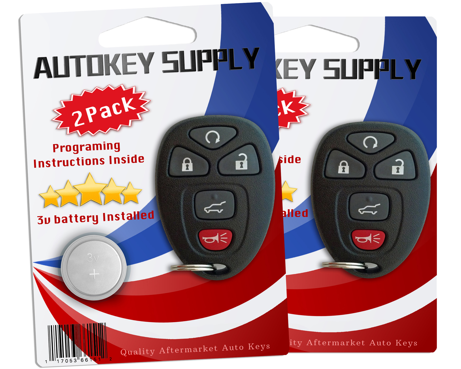 New Replacement for GM Keyless Entry Remote 5B FCC# OUC60221 & OUC60270 (2 Pack)