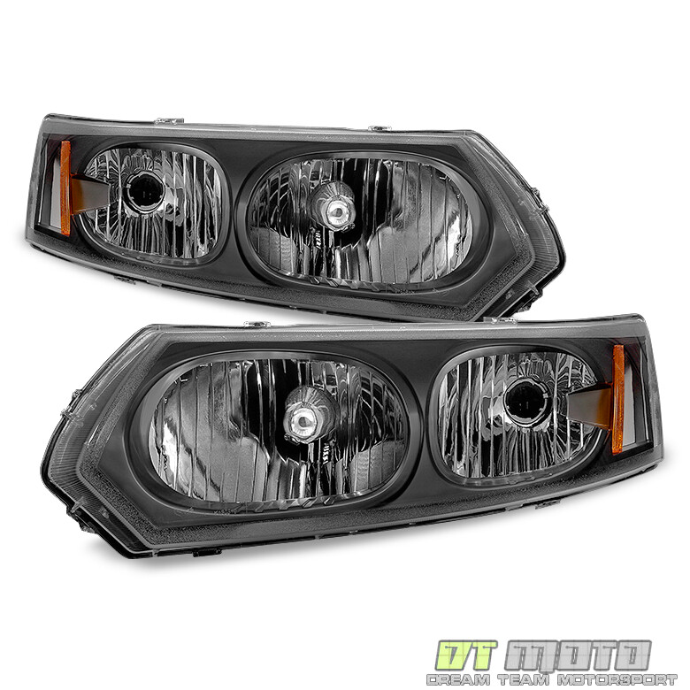 Black 2003-2007 Saturn ION Sedan Factory Style Headlights Headlamps Aftermarket