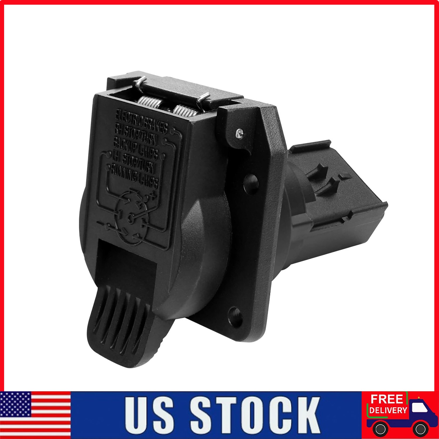 Rear 7-Way Trailer Tow Connector for 1998-2009 Dodge Ram 1500/2500/3500 56038366