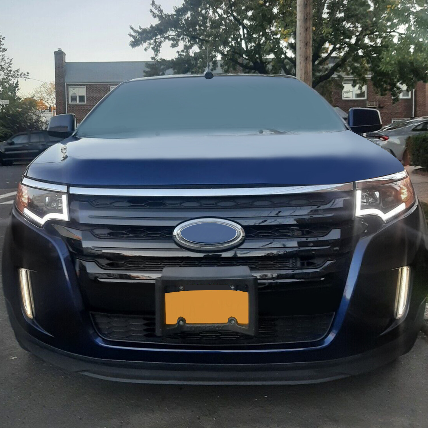 For Ford Edge 2011-2014 Front Grill Upper&Center&Lower Glossy Black Grille Set