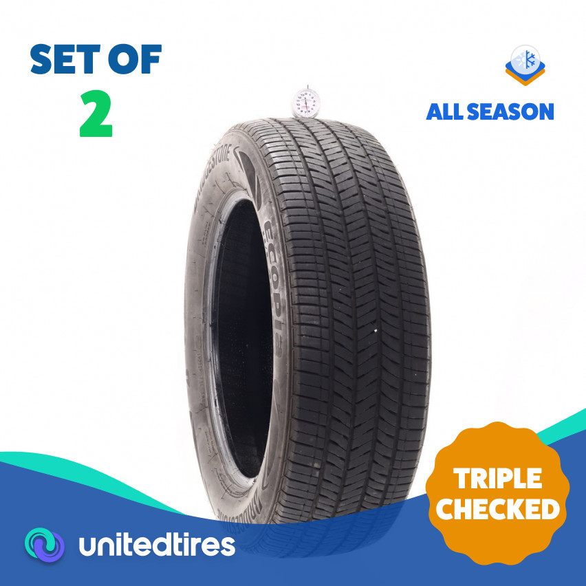 Set of (2) Used 235/60R18 Bridgestone Ecopia H/L 422 Plus 103H – 6.5/32
