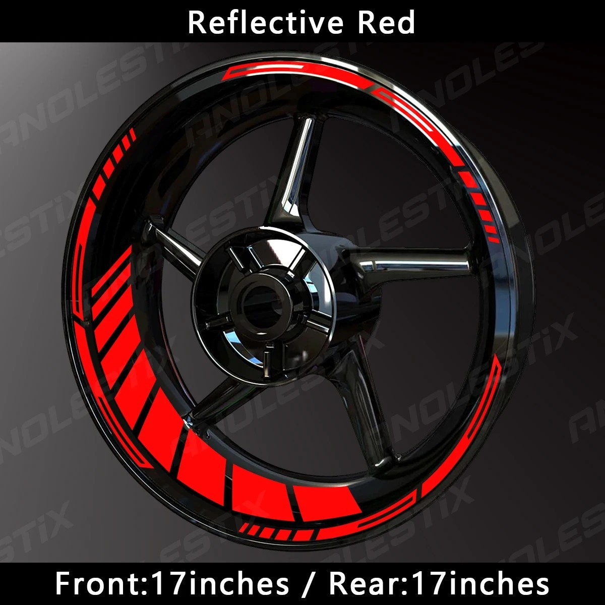 17 Inch Reflective Motorcycle Rim Stripe Wheel Sticker Decal Set
