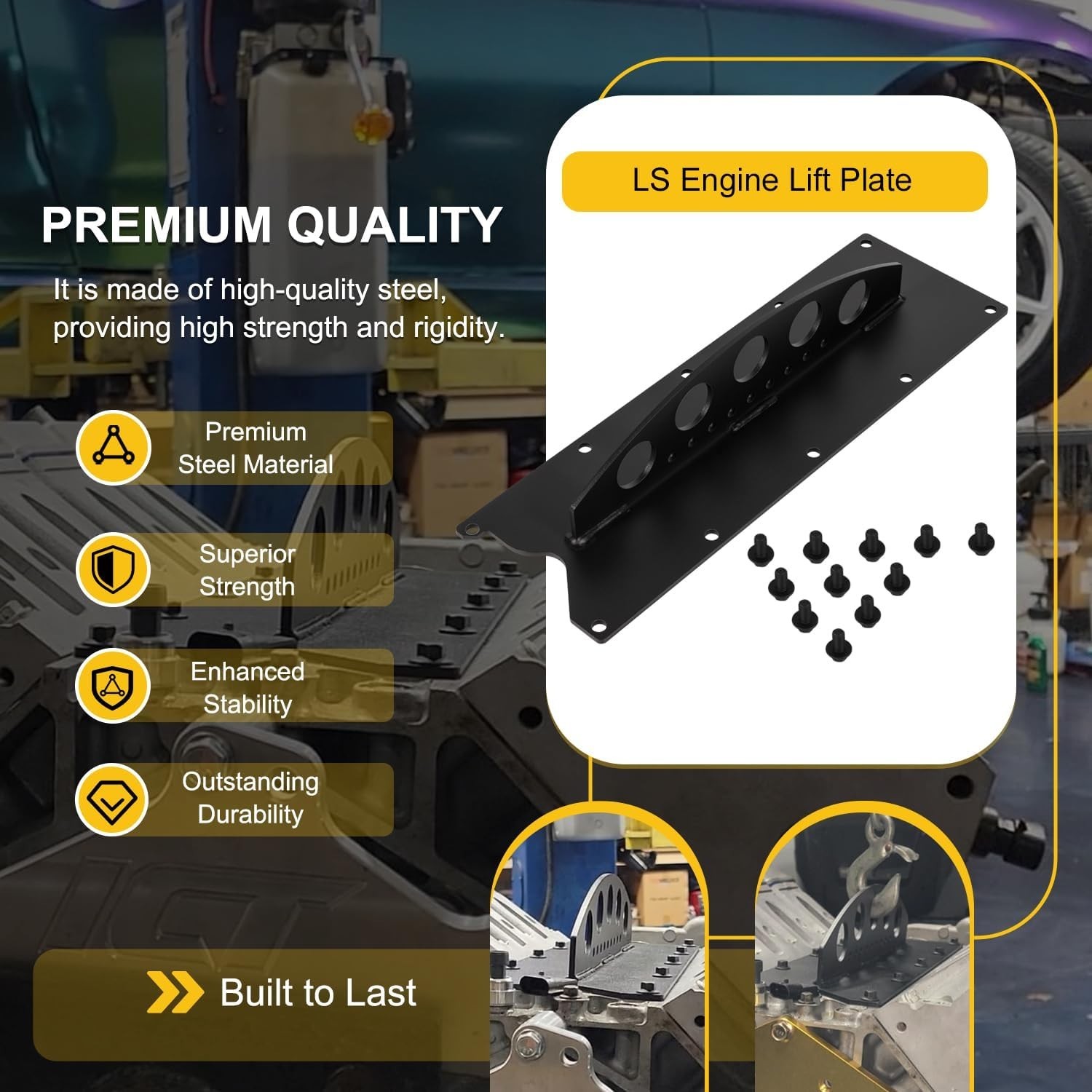 LS Engine Lift Plate Engine Hoist Picker Crane Lift Plate Fit for Chevy LS Se…