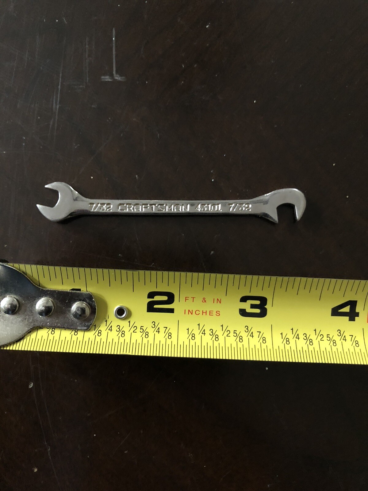 Craftsman 43101 7/32in Double Open End Angled Midget Ignition Wrench USA Made