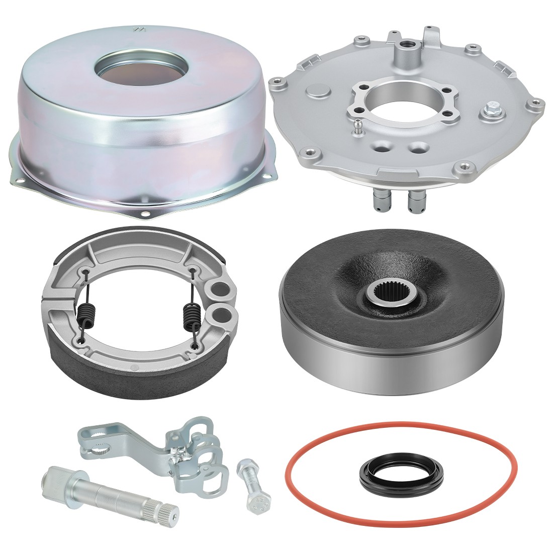 Rear Brake Plate Cover Drum Shoes Kit for Yamaha Big Bear 250 400 YFM250 YFM400