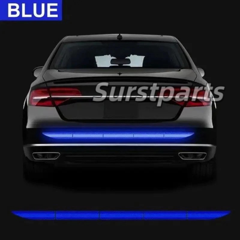 Blue Car Auto Trunk Reflective Warning Sticker Rear Bumper Safety Strip Decal