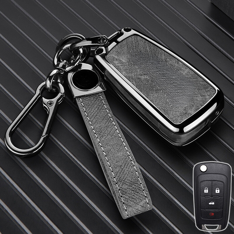 Leather Zinc Alloy Car Key Case Cover For Buick Regal Cascada Encore LaCrosse