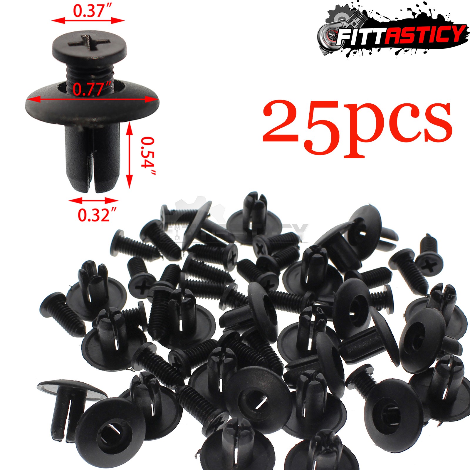 25 Bumper Retainers Fender Liner Clip Hood Rivets Trim Fasteners for Hyundai KIA