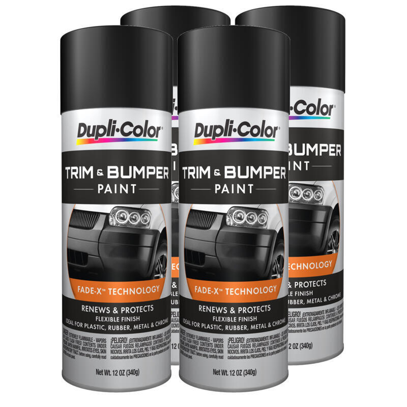Duplicolor TB101 (4-Pack), Auto Trim & Bumper Paint, Black, 11 oz Aerosol