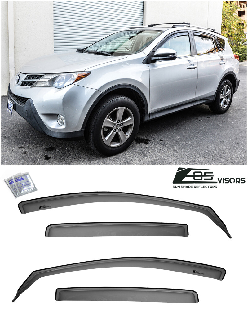 For 13-18 Toyota Rav4 In-Channel SMOKE TINTED Window Visors Rain Guard Deflector