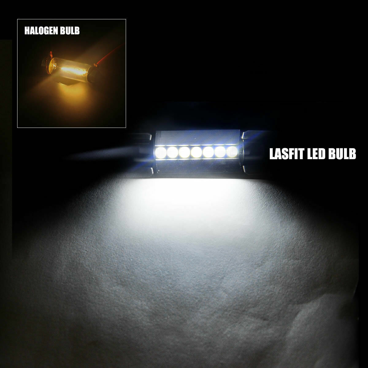 LASFIT 6000K Bright White 42MM Festoon 578 211-2 LED Ceiling Dome Light for Ford