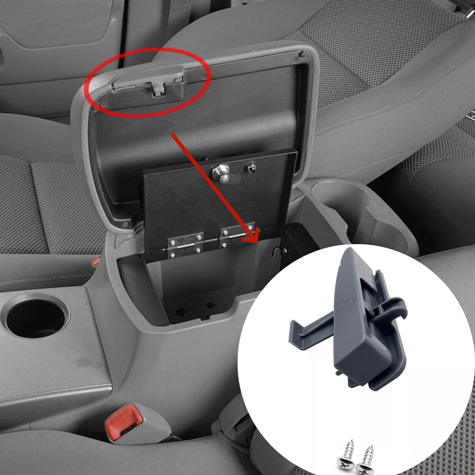Armrest Release Handle Center Console Lid Latch Gray For Toyota Tacoma 2005-12