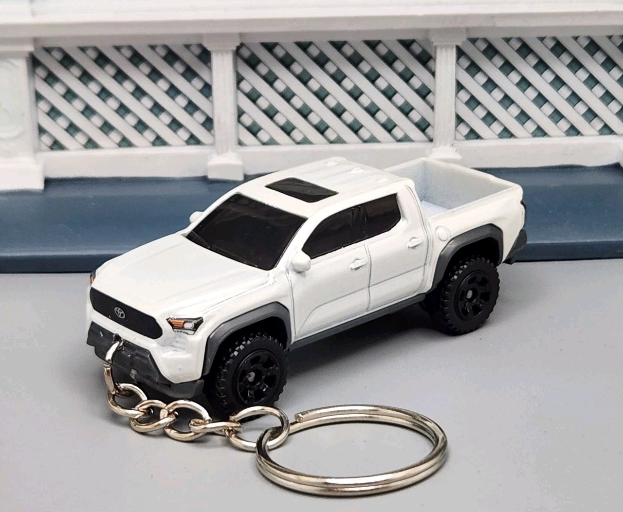 2024 Toyota Tacoma Truck White Custom 1/64 Scale?GREAT GIFT FOR TOYOTA LOVERS?