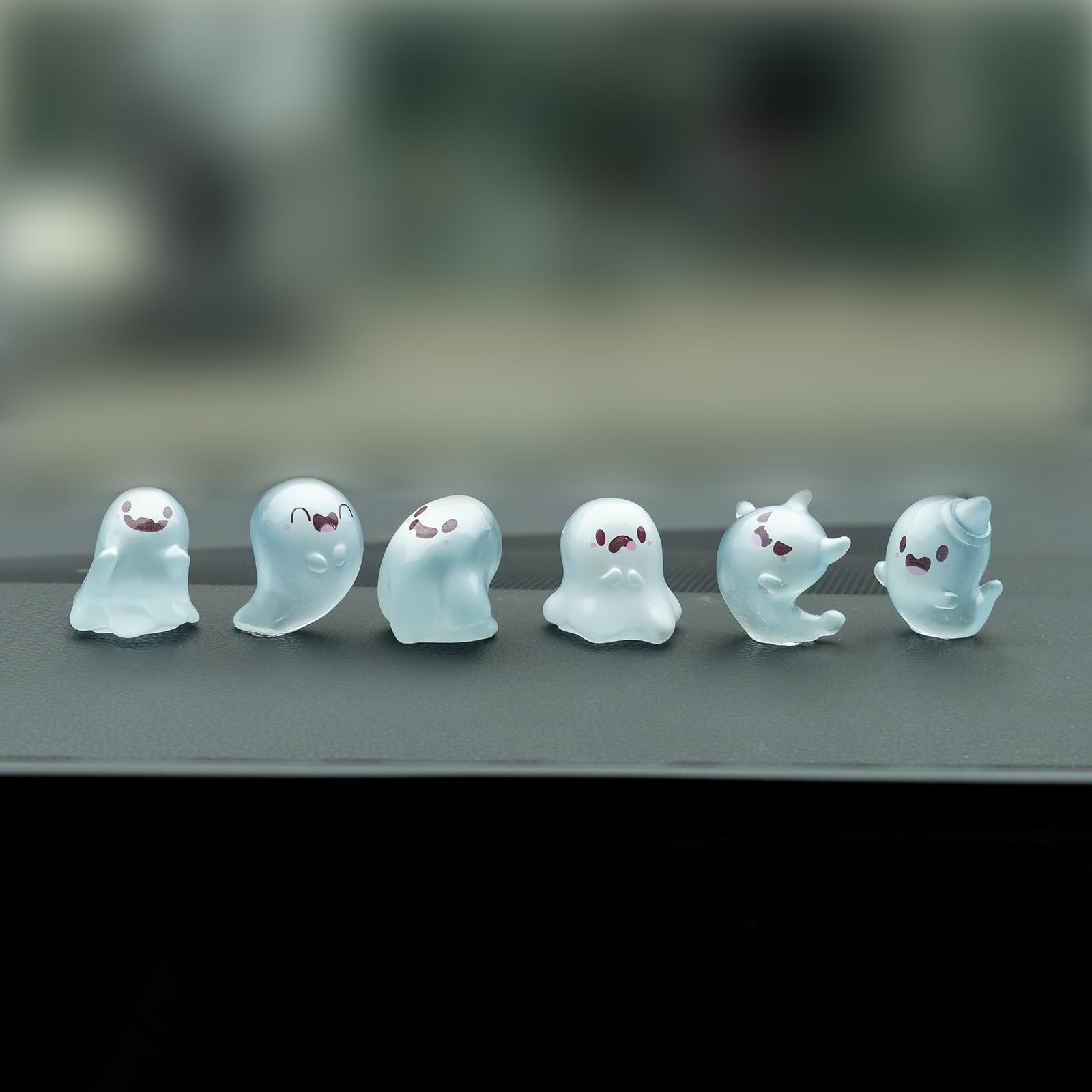 Rislobx Luminous Ghost Car Dashboard Decor, 6PCS Fun 1 inches,