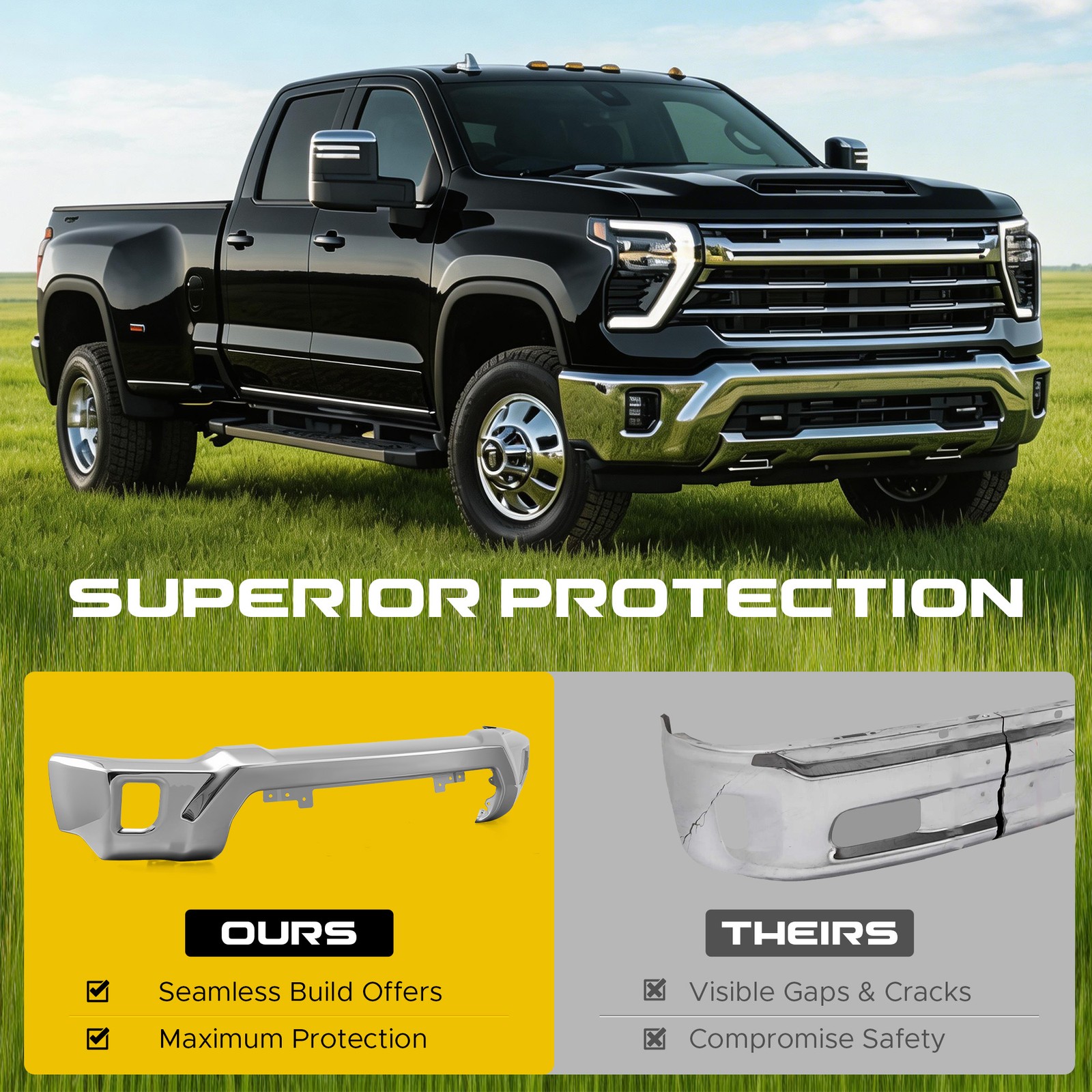 VRC One-Piece Front Bumper For 2024-2026 Chevy Silverado 2500HD / 3500HD