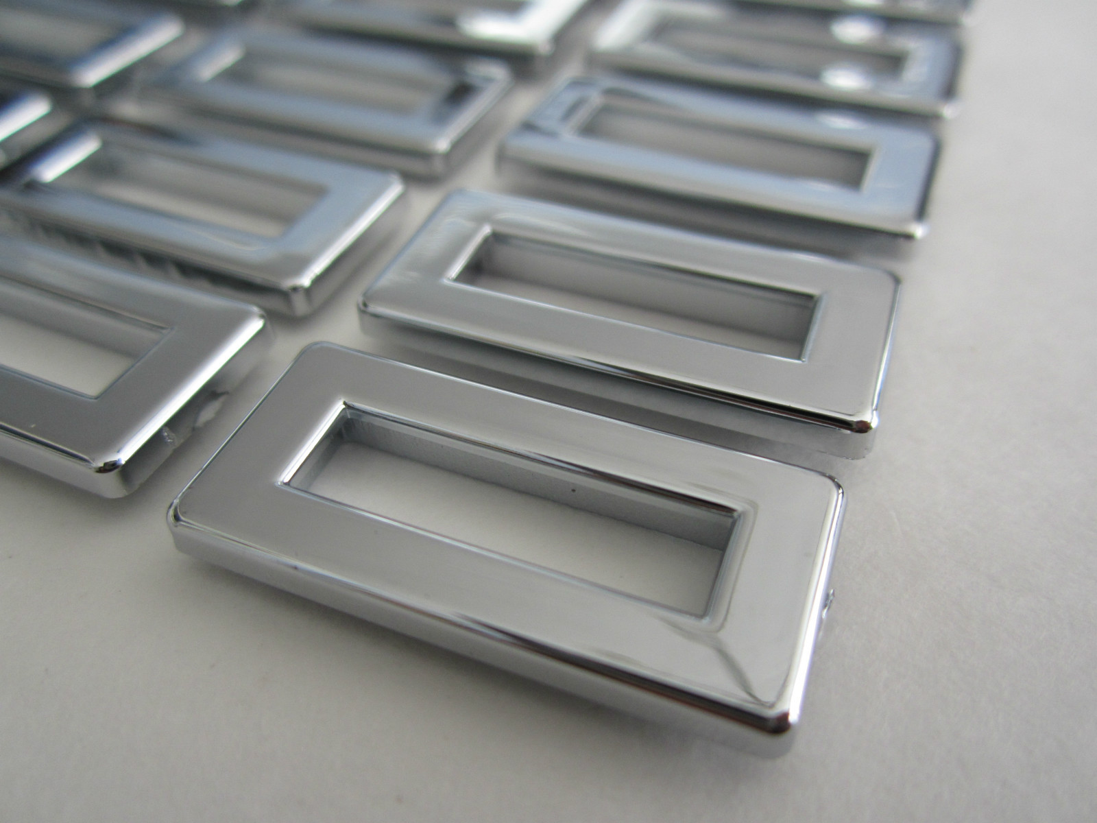 SET of 20 Chrome Peterbilt Switch Dash Light Indicator Covers 1-1/16 x 1/2 LOT