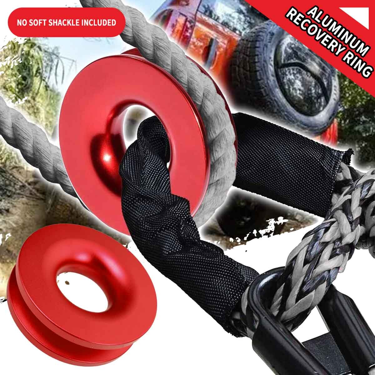Winch Snatch Recovery Ring 66000 lbs For Soft Shackle ATV UTV Rcovery Red