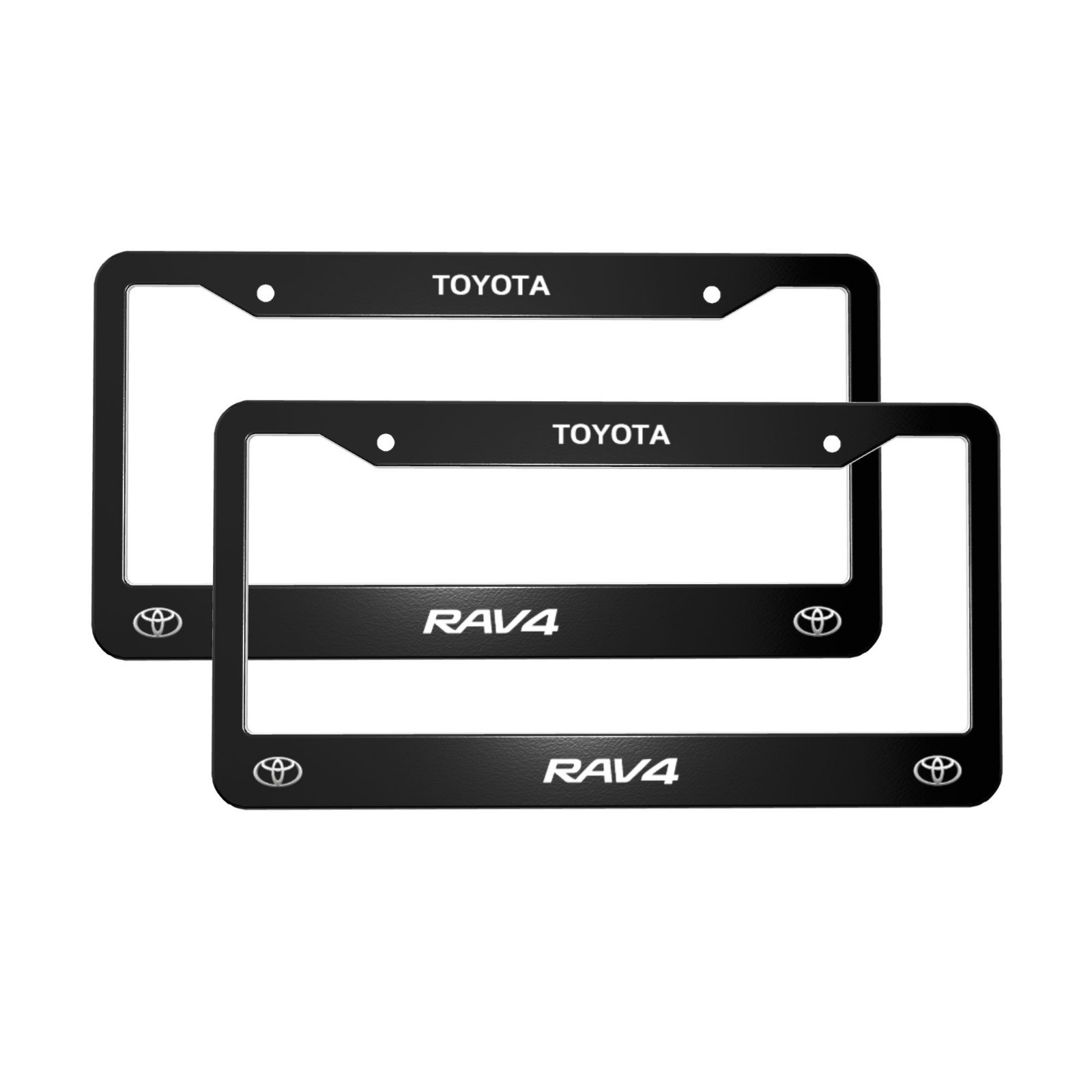 Toyota 2 Pack Stainless Steel Rust-Proof License Plate Frame Holder Black