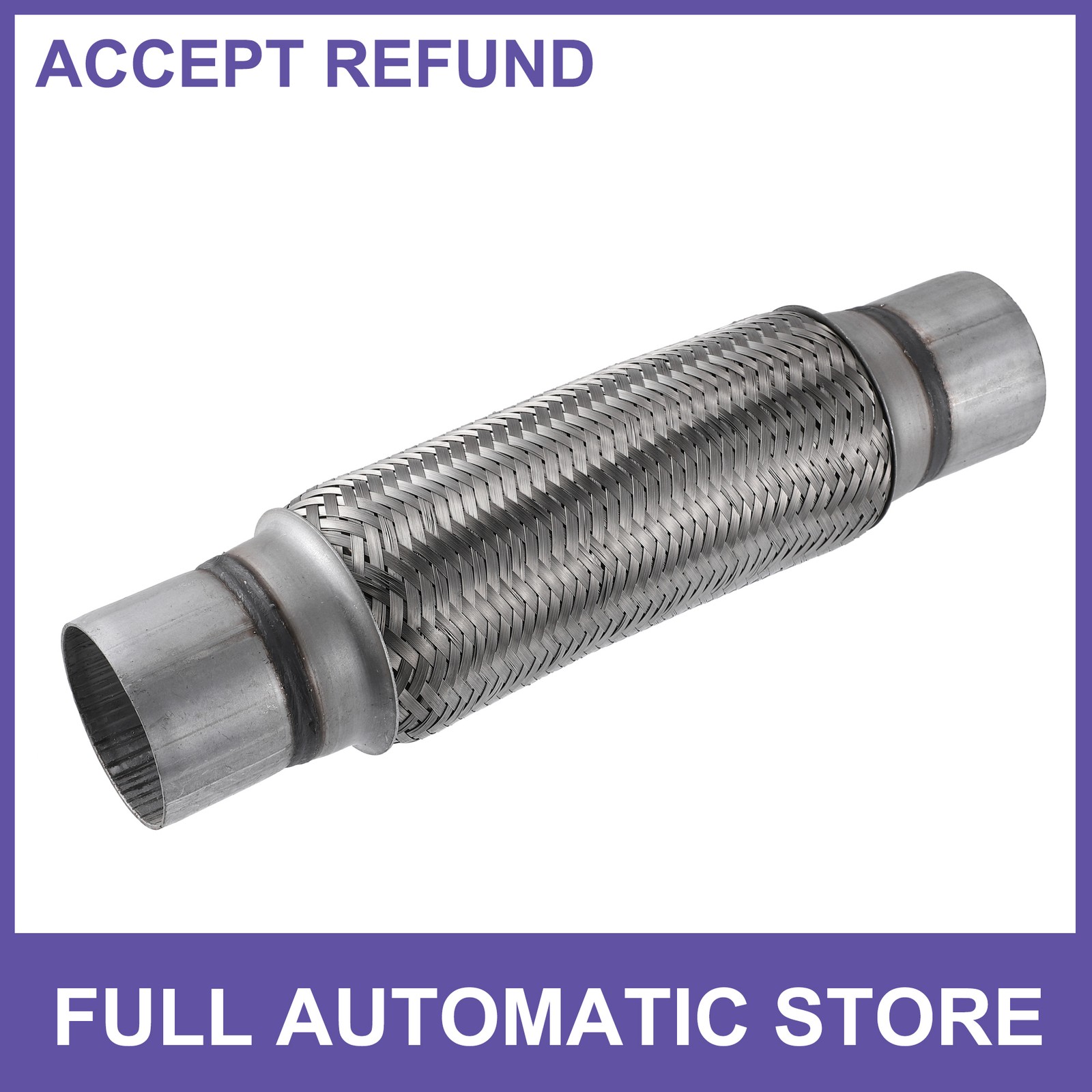 Single 2.5″x10″x14″ Car Exhaust Flexible Pipe Tube with Extension Pipe Universal