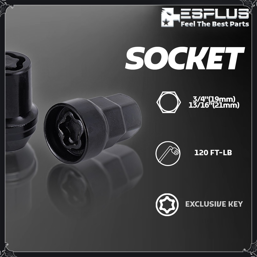 20 Pc Chrysler OEM Cone Wheel Lock Black M14x1.5 Lug Nut Fit 2004-2025 300/300C
