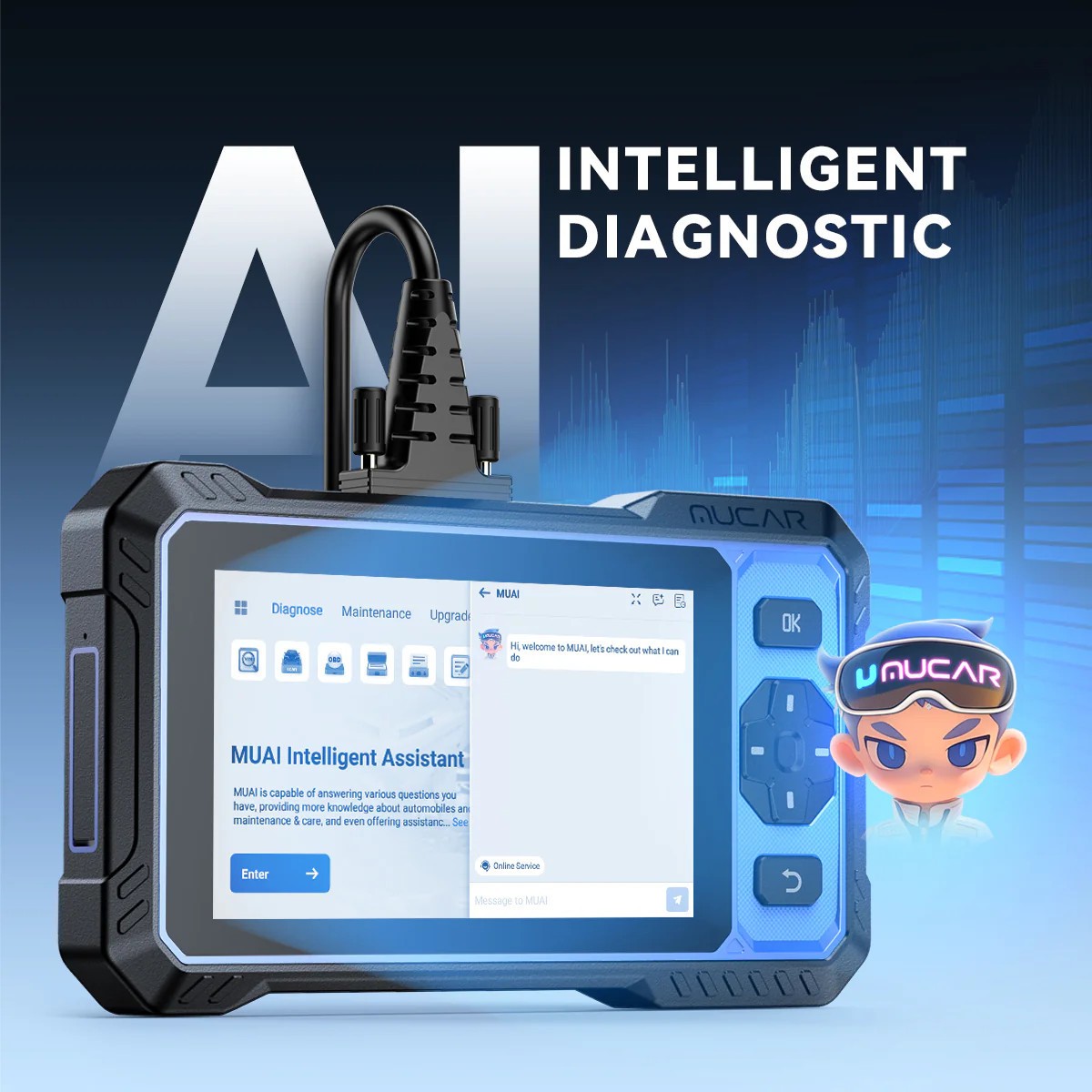 🔥MUCAR 632 OBD2 Scanner Engine ABS SRS SAS AT TPMS EPB Car Diagnostic Scan Tool