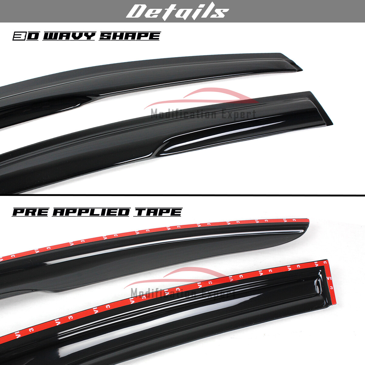 For 2010-2014 VW Golf R GTI MK6 Hatchback Mugen Style Window Visors Rain Guards