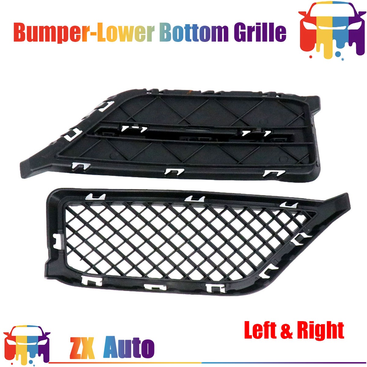 Pair For BMW X1 E84 2013 2014 2015 Left & Right Front Bumper Lower Bottom Grille
