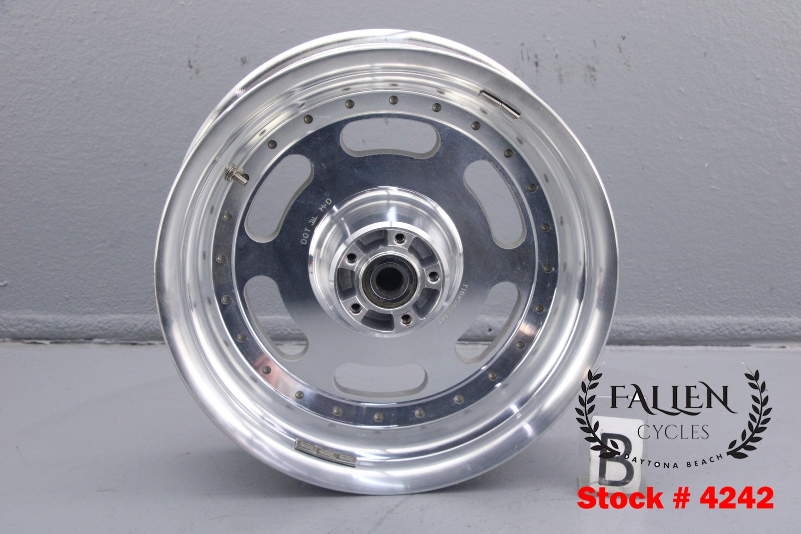2013 Harley Dyna Fat Bob 16″ x 5.00″ Rear Wheel Rim POLISHED SLOTTED 25mm #4242