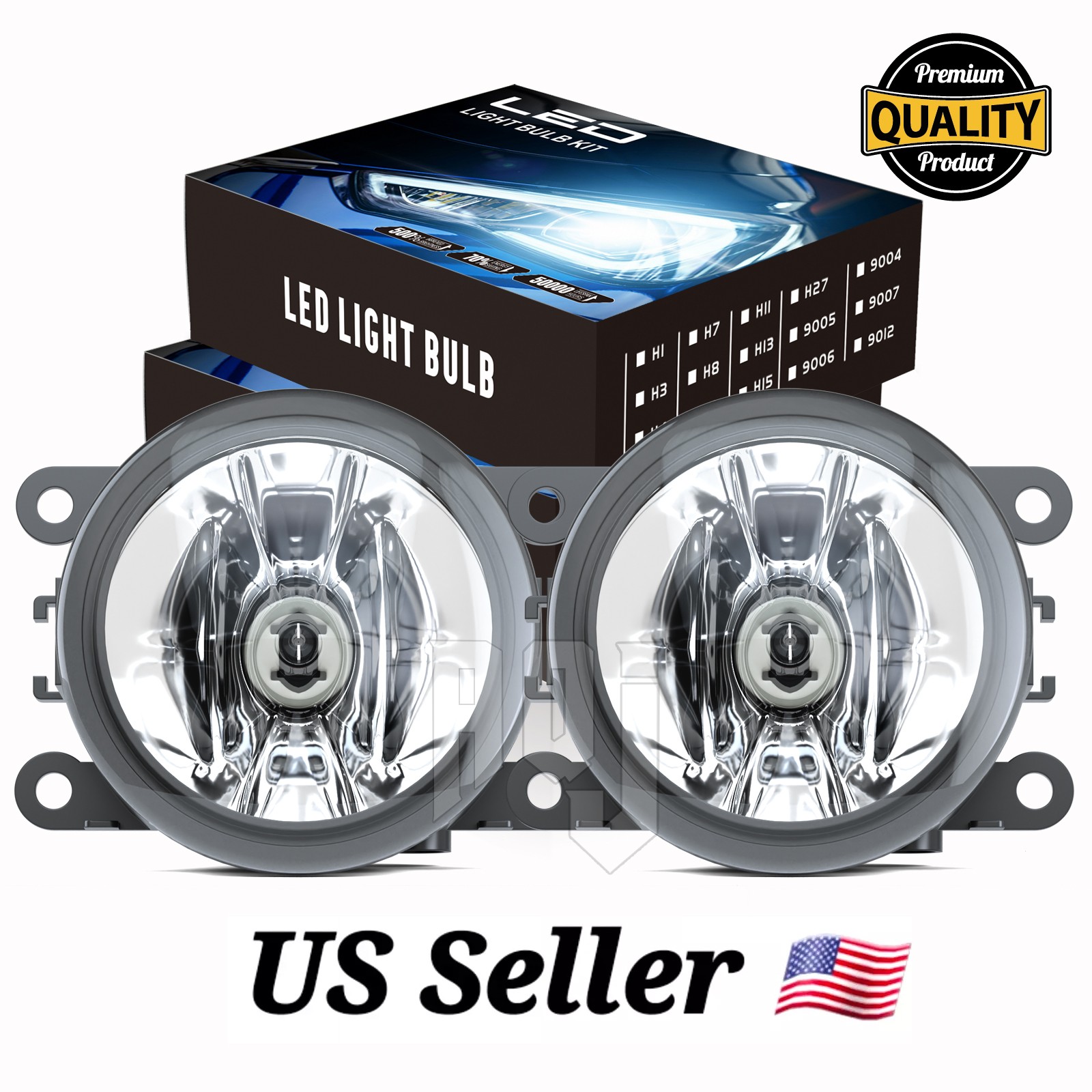 Pair Front Bumper LED 6000k Fog Light Driving Lamp For HONDA ACCORD 2021-2022