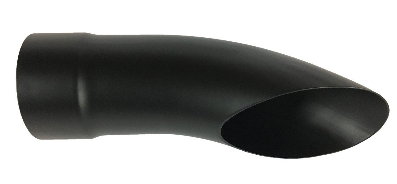 Diesel Exhaust Tip 5.00 Inlet 5.00 Dia X 16.00 Long Bolt On Turn Down Black