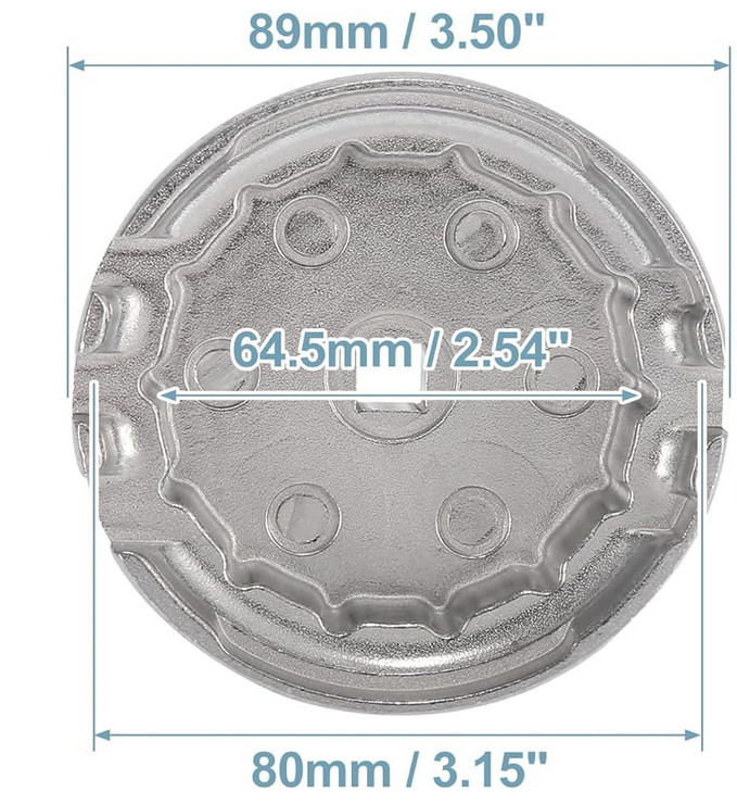 Aluminium 64mm 14 flute Oil Filter Cap Removal Tool Wrench for 2.5L-5.7L Toyota