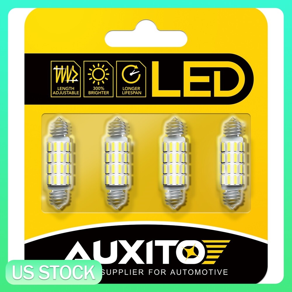 4 Pack 39mm-42mm 578 211-2 212-2 LED Bulb 6500K White 300% Brighter Canbus Ready