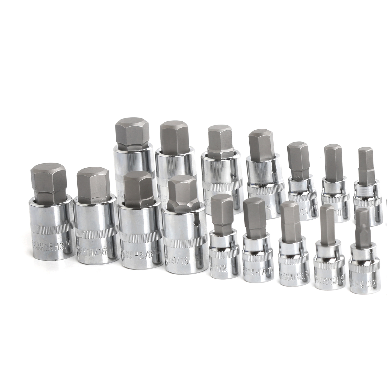 SAE & Metric Socket Set Standard Allen 1/4″ 3/8″ 1/2″ | Master Hex Bit Set 34pc