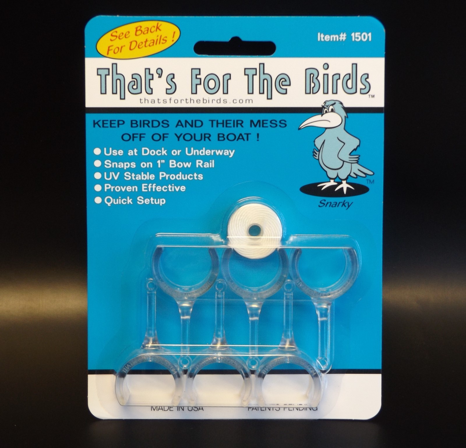 Bird Deterrent for Boats, 7/8″-1.25″ Railings, That’s For The Birds, Fast set up