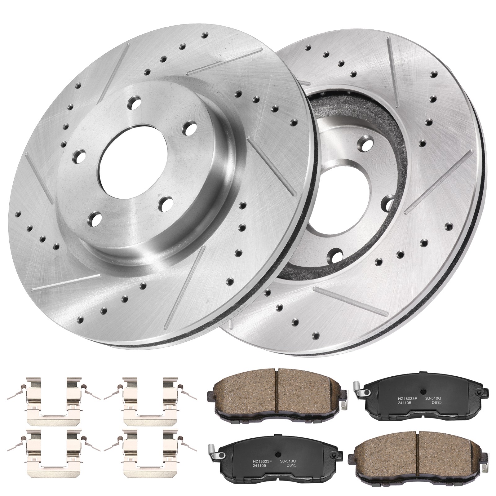 For 2007 – 2013 Nissan Altima Front Drilled Slotted Rotors Ceramic Brake Pads US