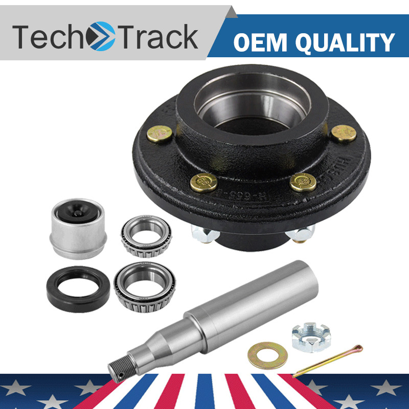 2PCS Trailer Round Spindle #42 + 6 on 5.5″ Trailer Idler Hub For 5200lbs Axle