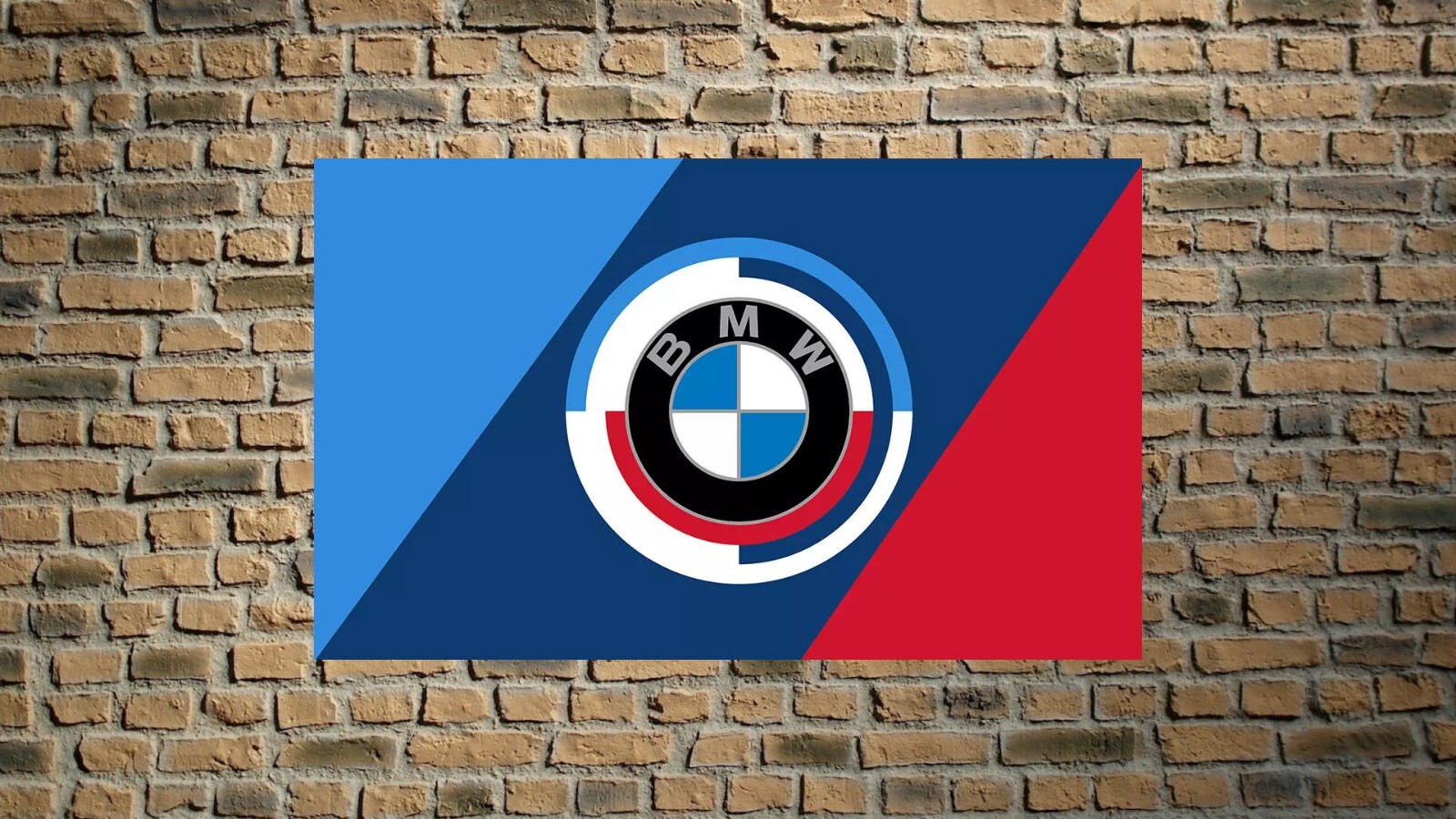 BMW M Power Multi Color Flag 3×5 FT Logo Car Banner for Garage Man Wall Banner