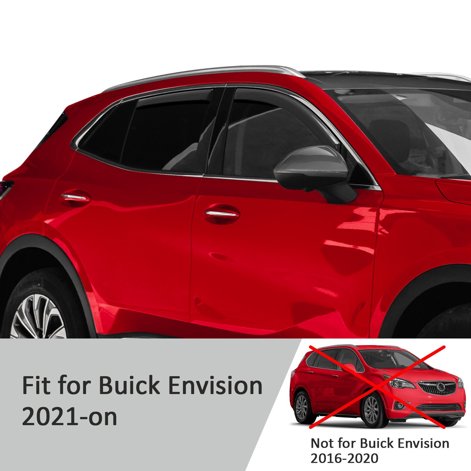 Sun Rain Visors Wind Rain Guards for 2021-2026 Buick Envision