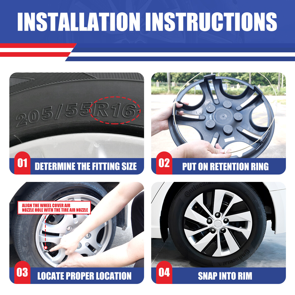16” Set of 4 Wheel Covers Full Rim Snap On Hubcaps for 2019-2023 Nissan Altima