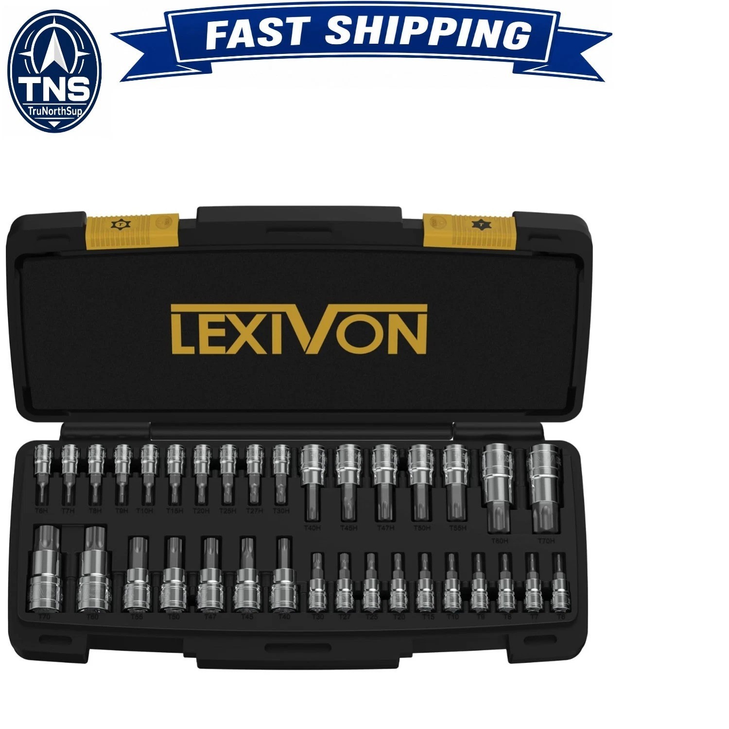 Master Torx Bit Socket Set 34-Piece S2 Alloy Steel T6 T70 Hex Driver