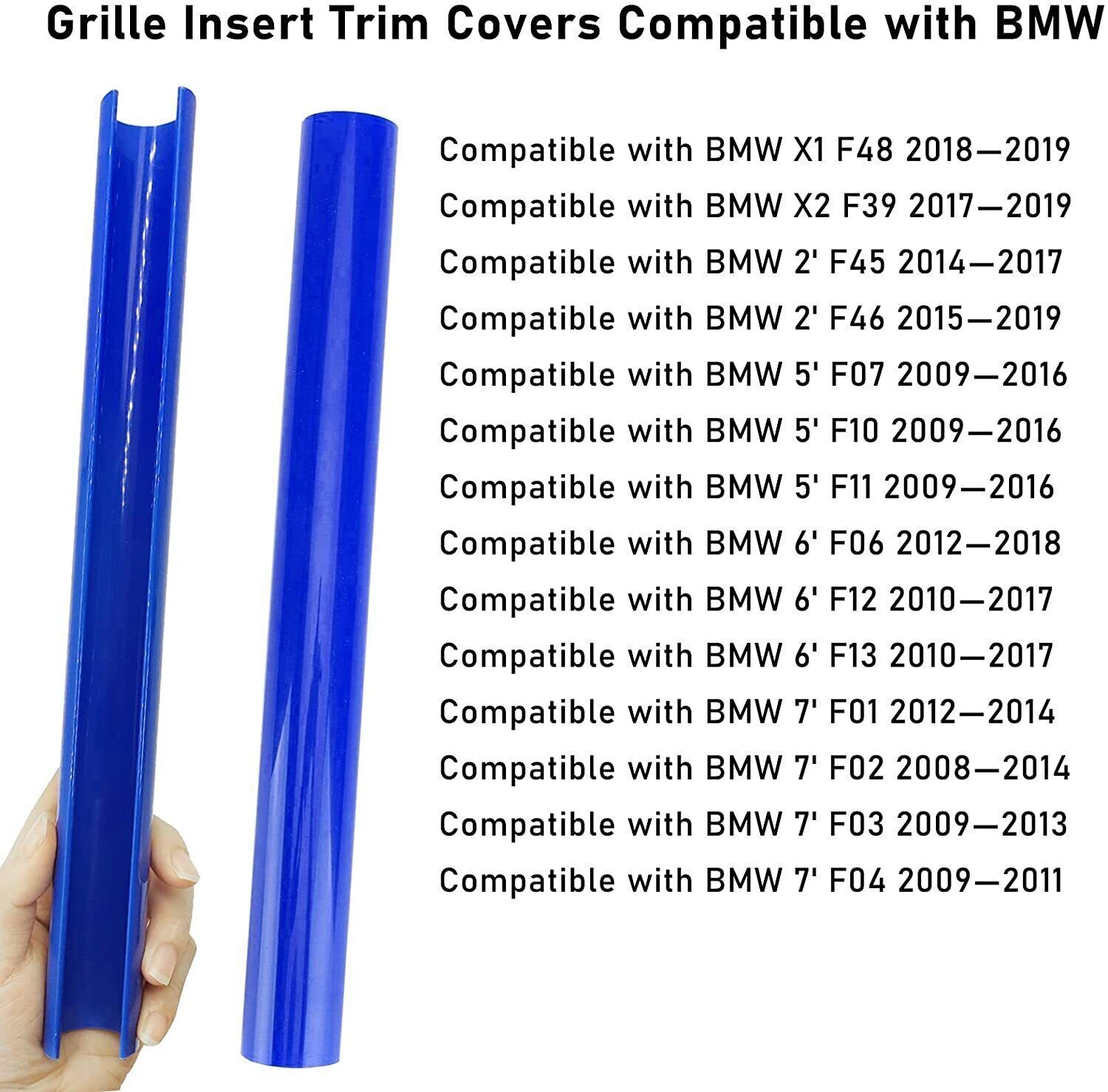 Blue Exterior Front Grille Insert Stripes Decor Trim For BMW 2 5 7 X1 X2 Series