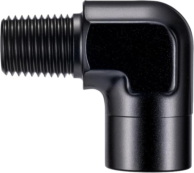 1/4 NPT Female to Male 90 Degree Elbow Fitting Adapter Aluminum Black