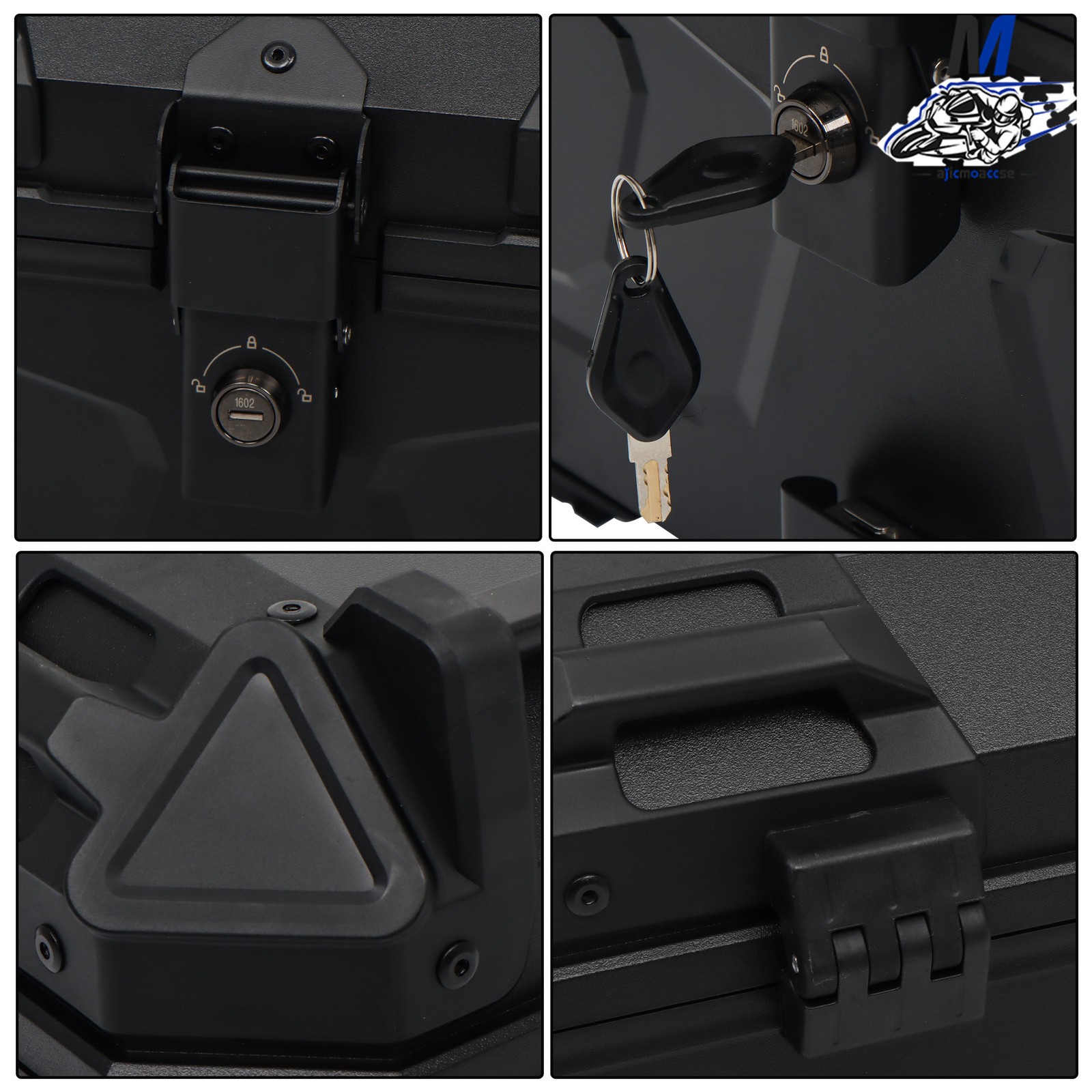45L Motorcycle Top Case Rear Tour Box with Security Lock Helmet Case Waterproof