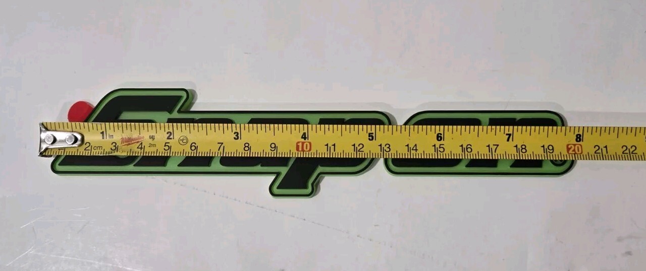 2PK SNAP ON TOOL BOX LOGO EMBLEM MATTE Green Plastic Badge Decal 8″ + 2 Pry Bars
