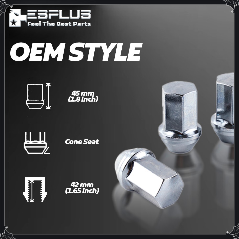 24x Chrome Chevy OEM Factory Lug Nuts M14x1.5 Silverado Tahoe Suburban Colorado