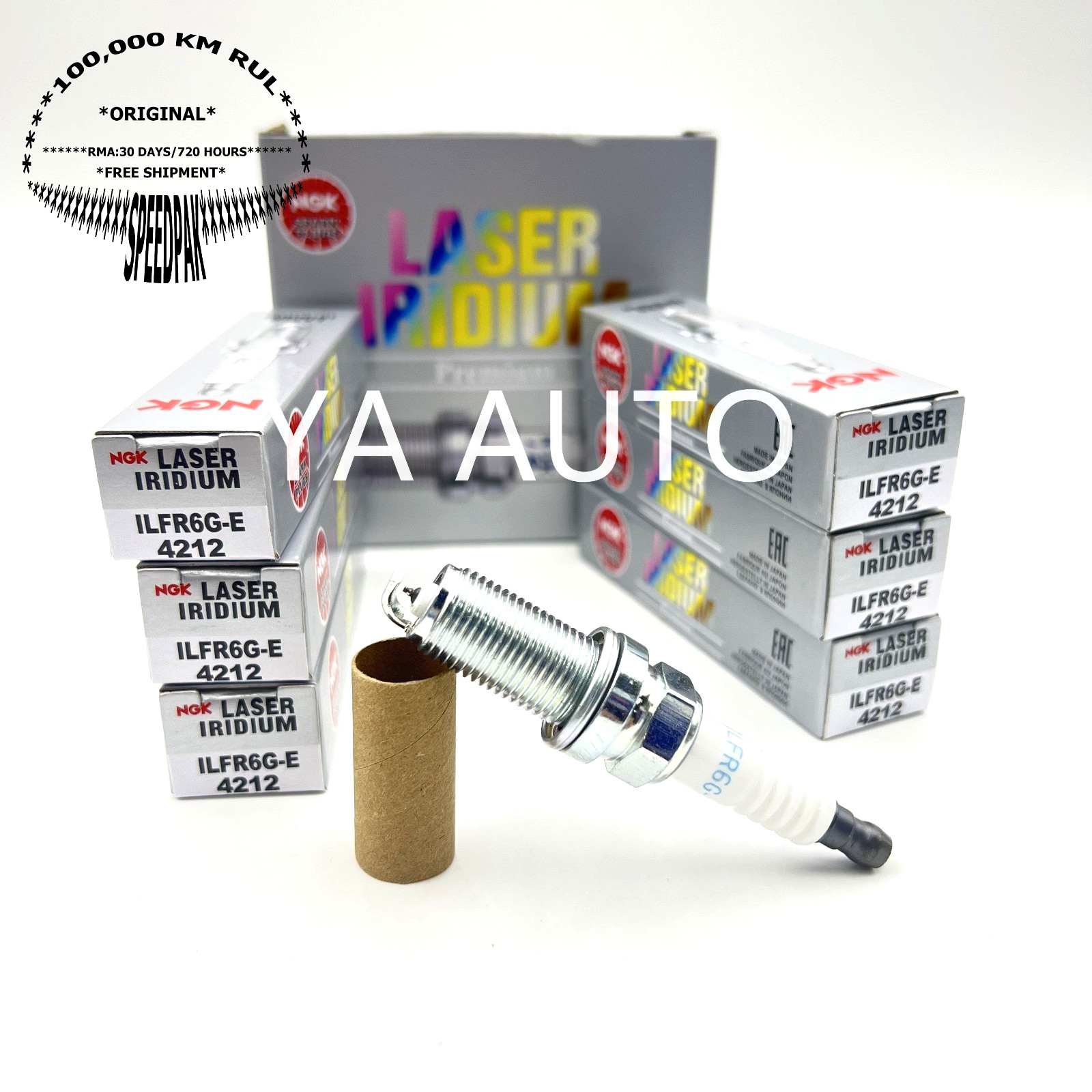 Set of 6 NGK Laser Iridium Spark Plug Nickel Core Tip Standard 0.032in ILFR6G-E