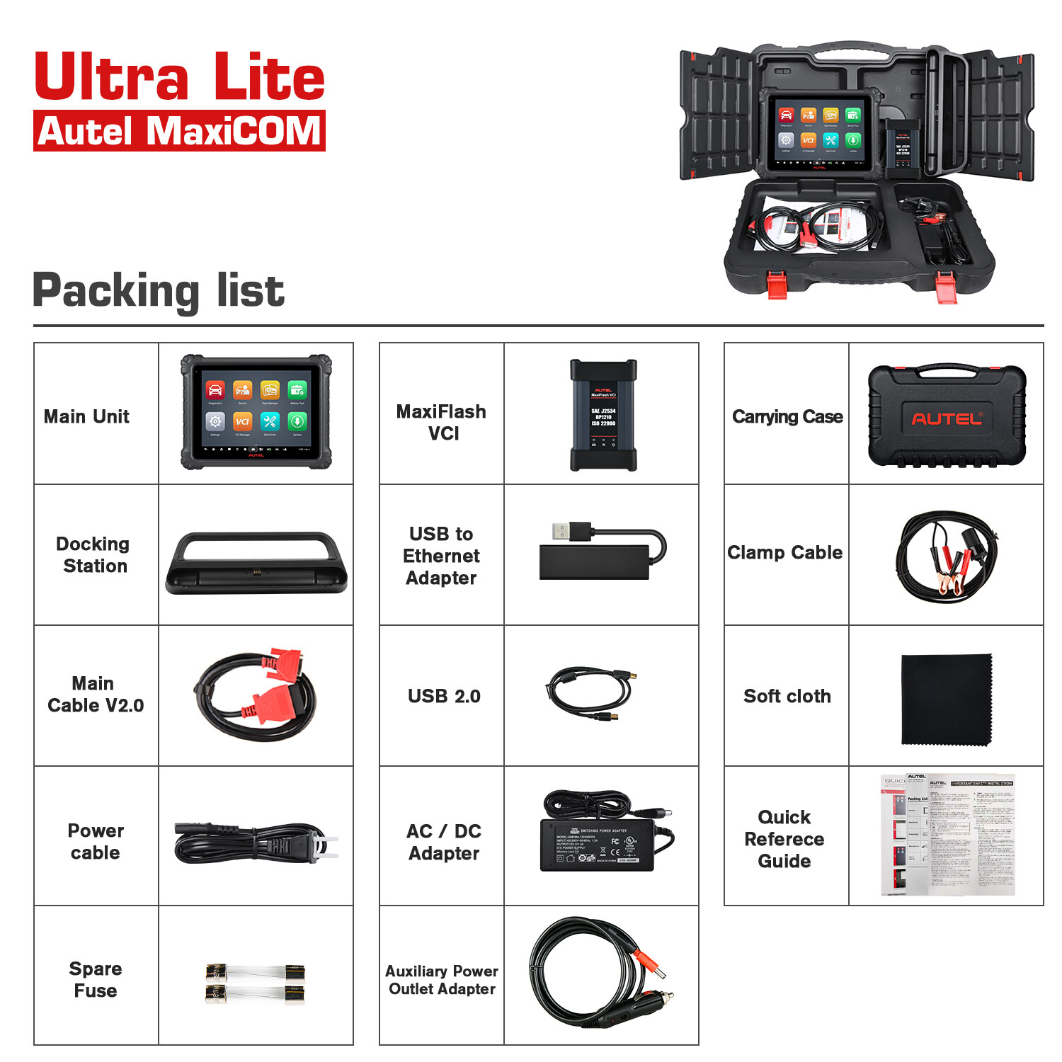 Autel Scanner MaxiCOM Ultra Lite Top Intelligent as MaxiSys Ultra MS919 MS909